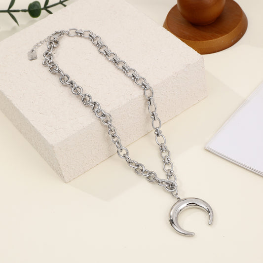 Half Moon Silver Neckless