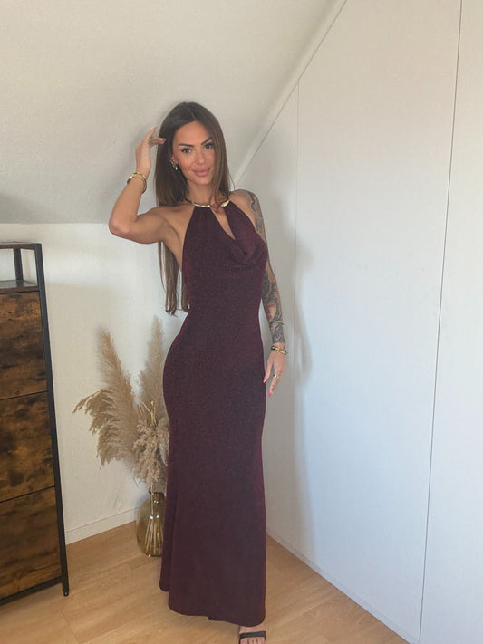 Feline Dress Bordeaux